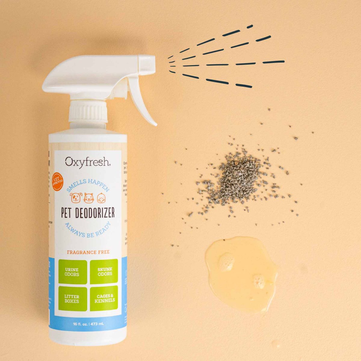 Oxyfresh Pet Deodorizer Spray (470ml) Cat Litter Deodorizer, Remove